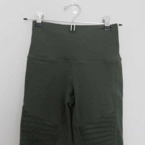 Alo Yoga Leggings Olive Green High Waisted Moto Full Length Workout Extra Small - Picture 4 of 9